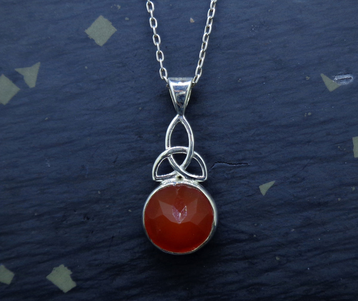 Carnelian Sterling Silver Celtic Pendant