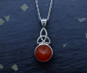 Carnelian Sterling Silver Celtic Pendant