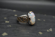 Australian Black Opal Ring with 18ct Gold & Sterling Silver