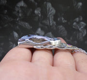 Boulder Opal  & Rose Sapphire Sterling Silver Celtic Pendant