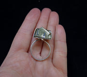 Glittering Iron Pyrite Sterling Silver Ring