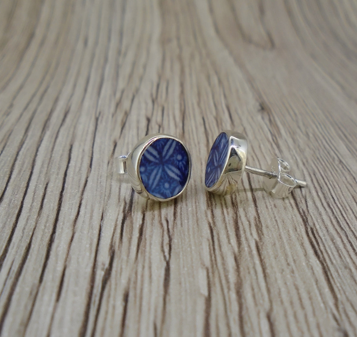 Old Willow 'Diamond' Sterling Silver Stud Earrings (8mm)