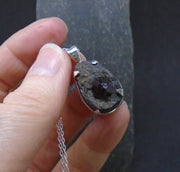 Alaskan Garnet in Mica Sterling Silver Pendant