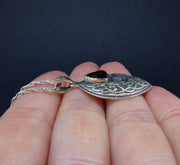 'Glen Clova' Cairngorm Quartz, Scottish Gold & Silver Celtic Pendant