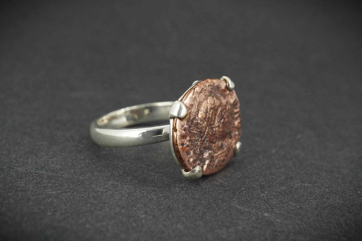 Ancient Roman Coin Sterling Silver Ring