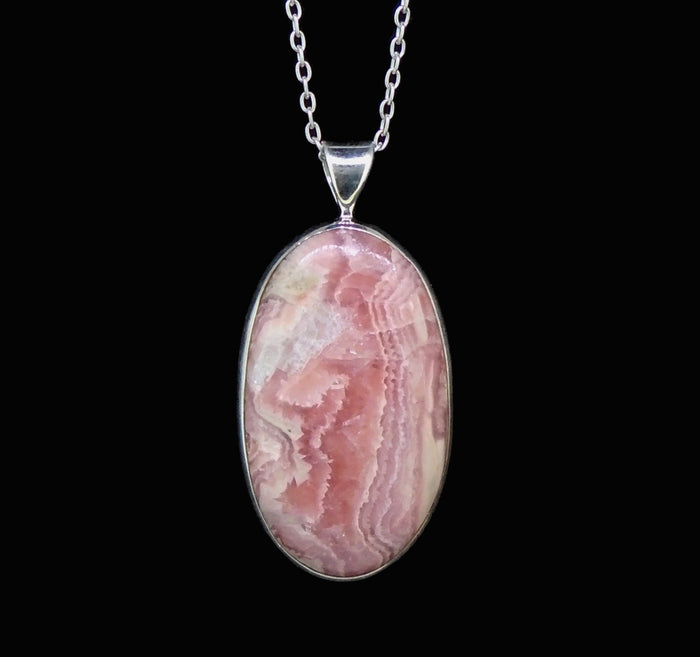 Rhodochrosite Sterling Silver Pendant
