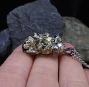 Glittering Pyrite Sterling Silver Pendant