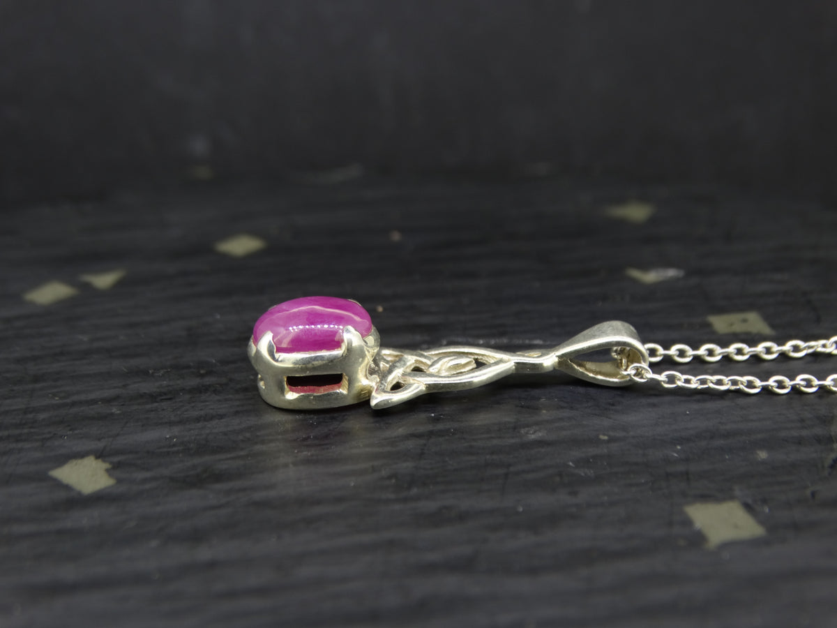 Natural Pink 1ct Ruby Sterling Silver Pendant