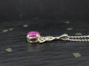 Natural Pink 1ct Ruby Sterling Silver Pendant