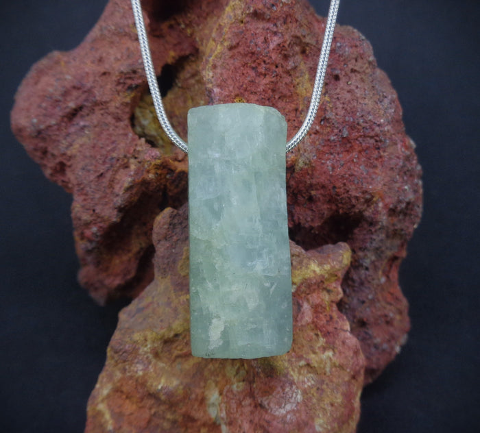 Rough Aquamarine Sterling Silver Necklace