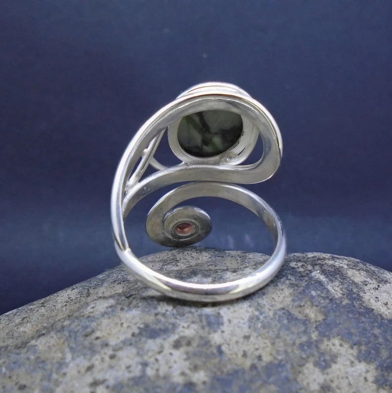 Skye Marble & Garnet Sterling Silver Ring