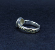 'Sæla' Scottish Sapphire, Garnet & Diamond Scottish Gold Sterling Silver Ring