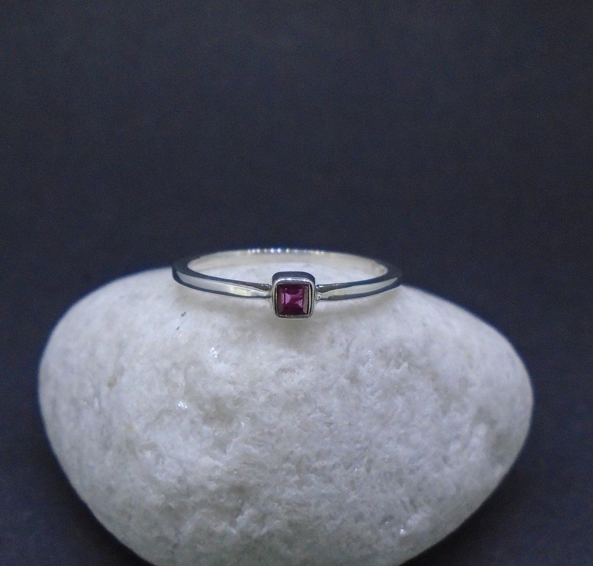 Pink Sapphire Sterling Silver Ring