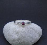 Pink Sapphire Sterling Silver Ring