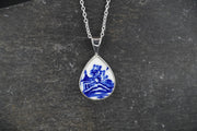 Old Willow House & Tree Sterling Silver Pendant