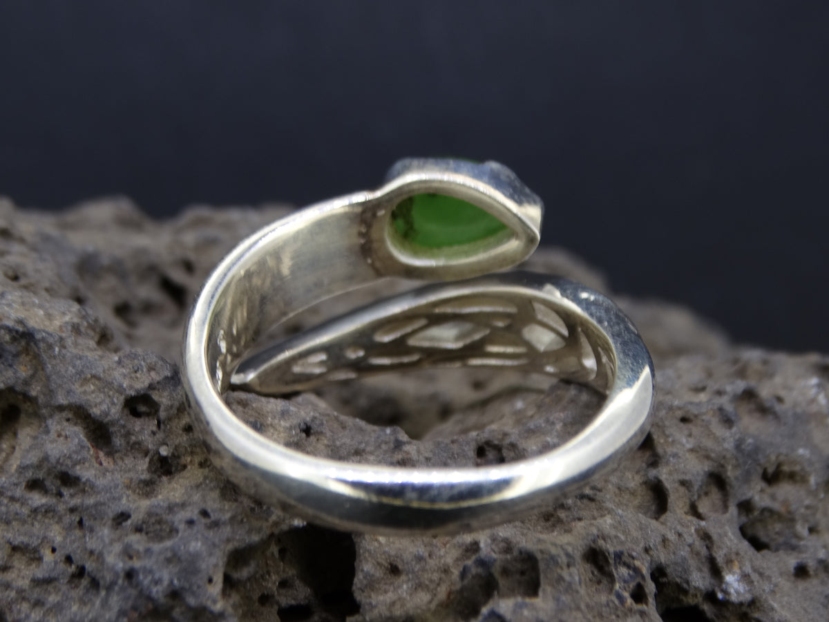 Canadian Jade Sterling Silver Snake Ring