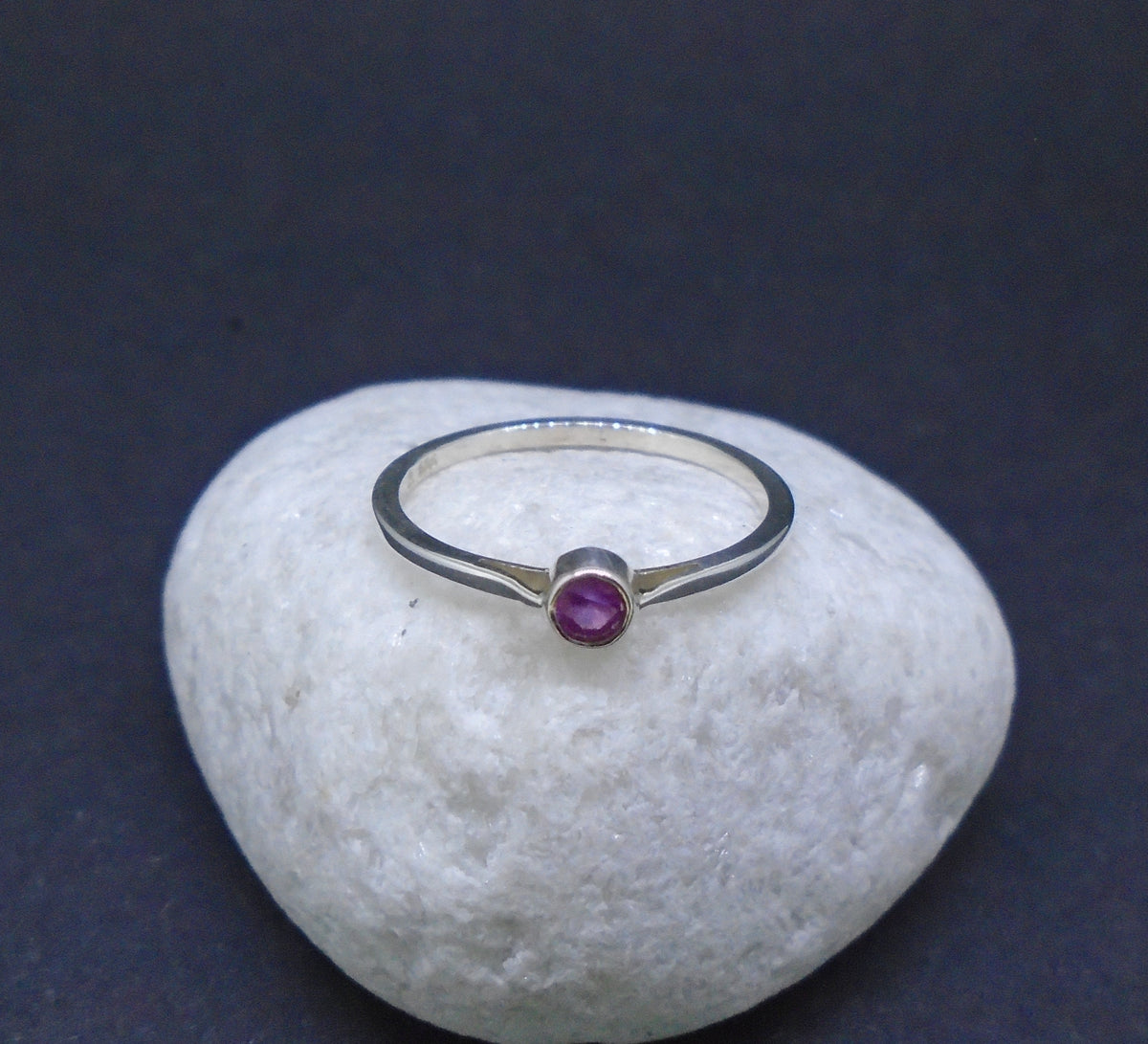 Pink Sapphire Sterling Silver Ring