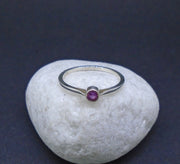Pink Sapphire Sterling Silver Ring