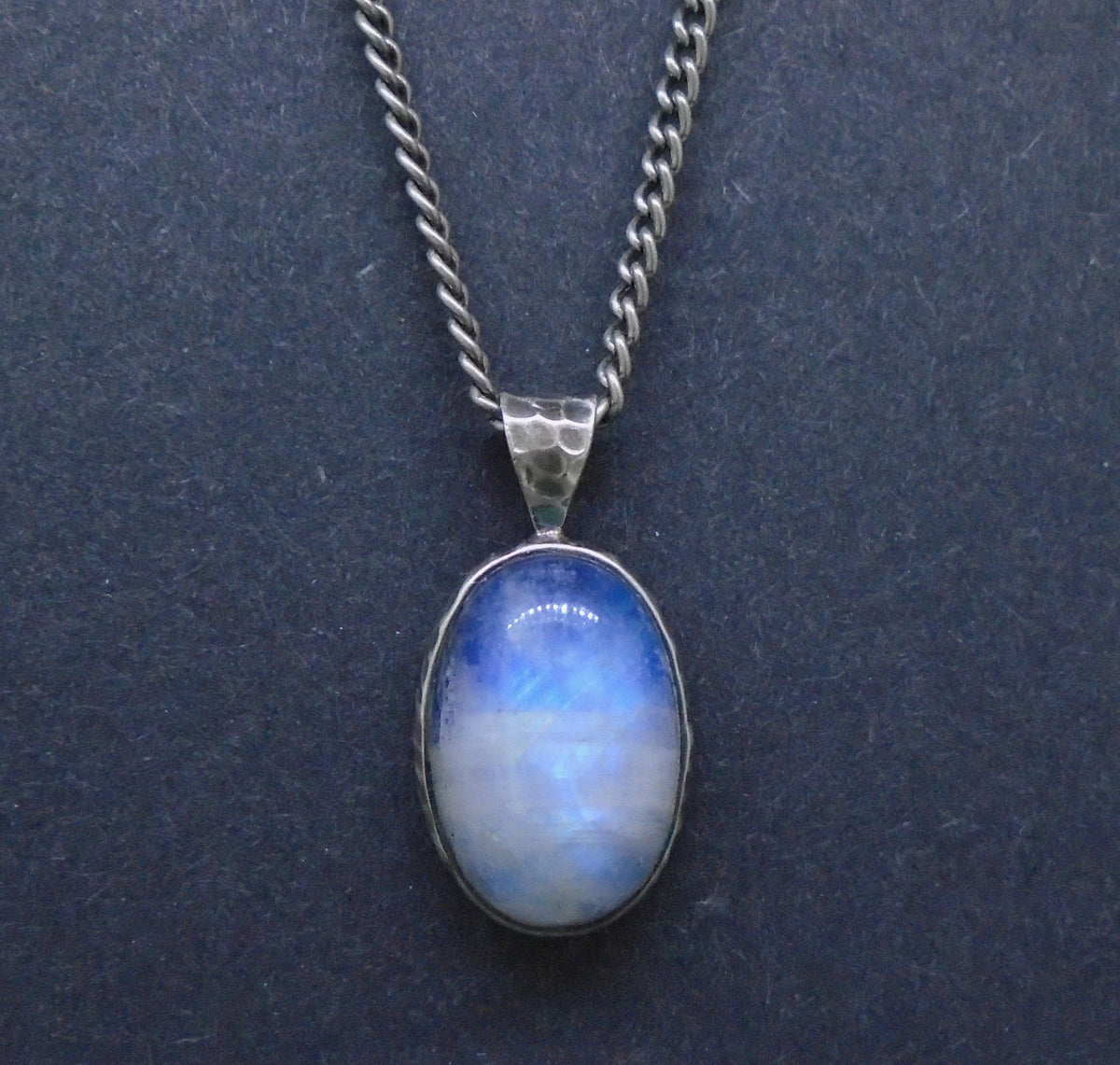 Blue Moonstone Sterling Silver Pendant