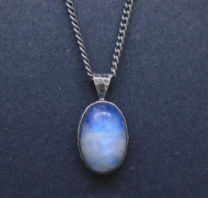 Blue Moonstone Sterling Silver Pendant