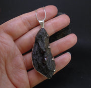 Twin Alaskan Garnets in Mica Sterling Silver Pendant