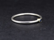 Delicate Scottish Sapphire with Scottish Gold, Sterling Silver Ring