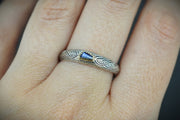 Scottish Sapphire & Scottish Gold Hand Carved Celtic Ring