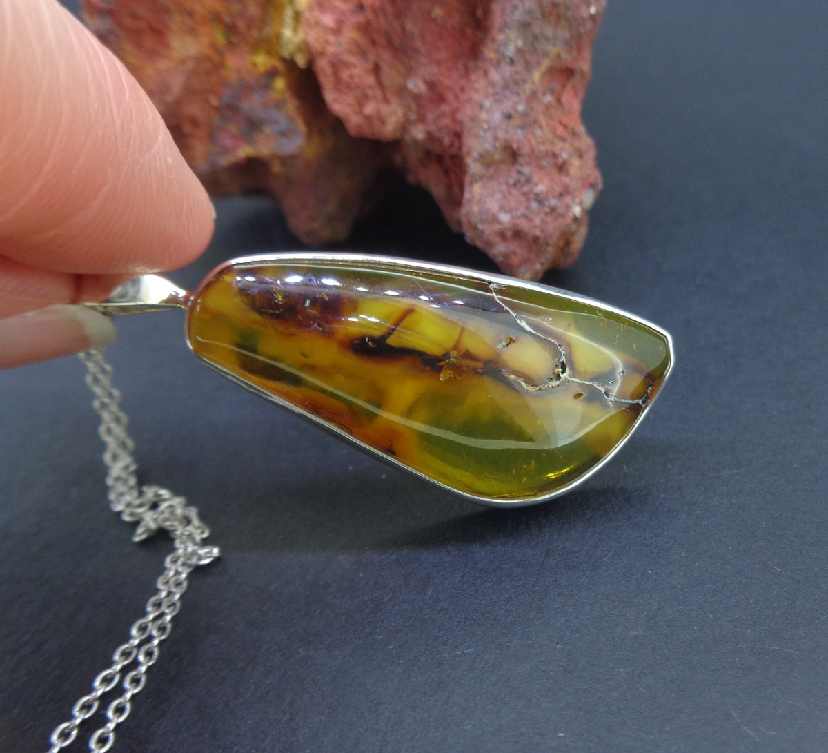 Baltic Amber Sterling Silver Pendant