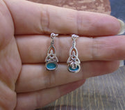 Turquoise Sterling Silver Celtic Earrings