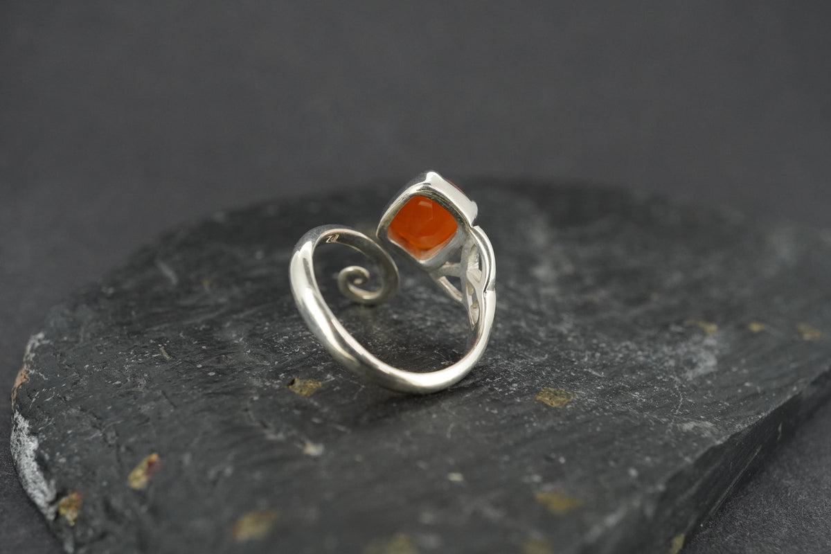 Scottish Angus Carnelian Sterling Silver Celtic Ring