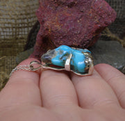 Campitos Natural Turquoise & Pyrite Nugget Sterling Silver Pendant