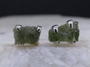 Moldavite Sterling Silver Stud Earrings