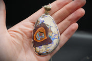 Brecciated Yowah Nut Opal Pendant with 18ct Gold & Sterling Silver