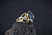 Scottish Sapphire 'Trinity Ring' with Diamonds & Scottish Gold