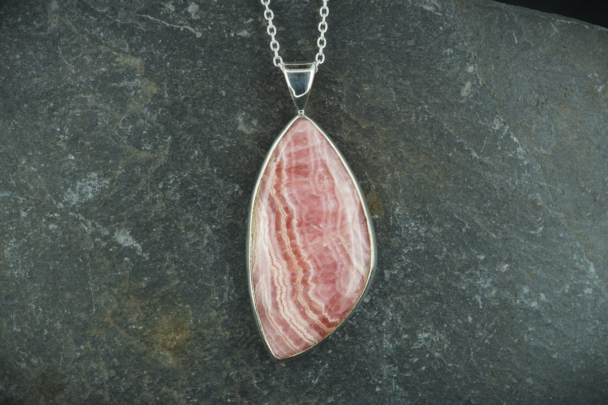 Rhodochrosite Sterling Silver Pendant