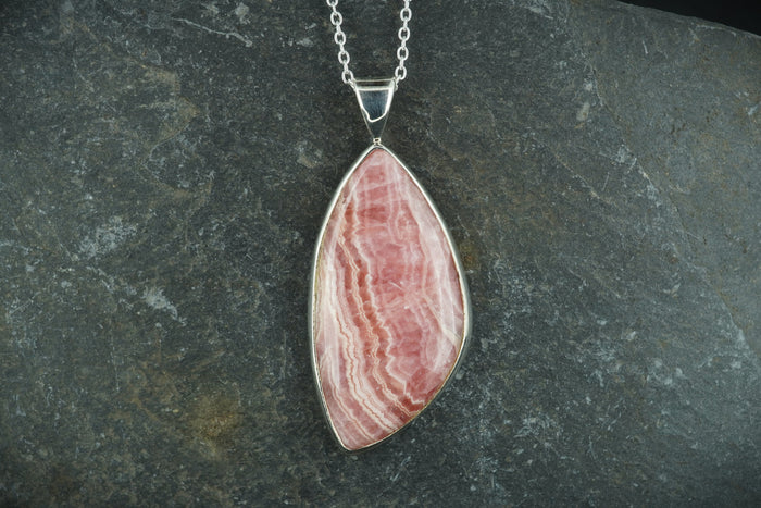 Rhodochrosite Sterling Silver Pendant