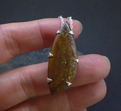 Yowah Natural Opal Sterling Silver Pendant
