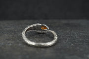 Carnelian Sterling Silver Serpent Ring