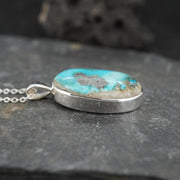 Rare Persian Turquoise Sterling Silver Pendant