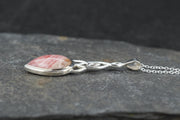 Rhodochrosite Sterling Silver Celtic Pendant