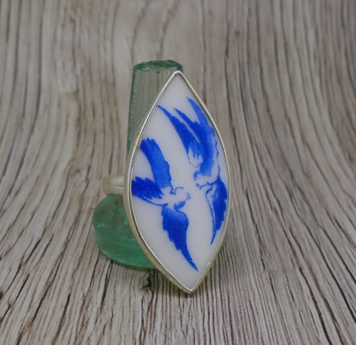 Old Willow Doves Sterling Silver Adjustable Ring