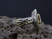 Perthshire Smoky Quartz and Elie Ruby Scottish Gold Ring