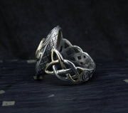 'Ostara' Scottish Amethyst & Diamonds in a Scottish Gold & Sterling Silver Ring