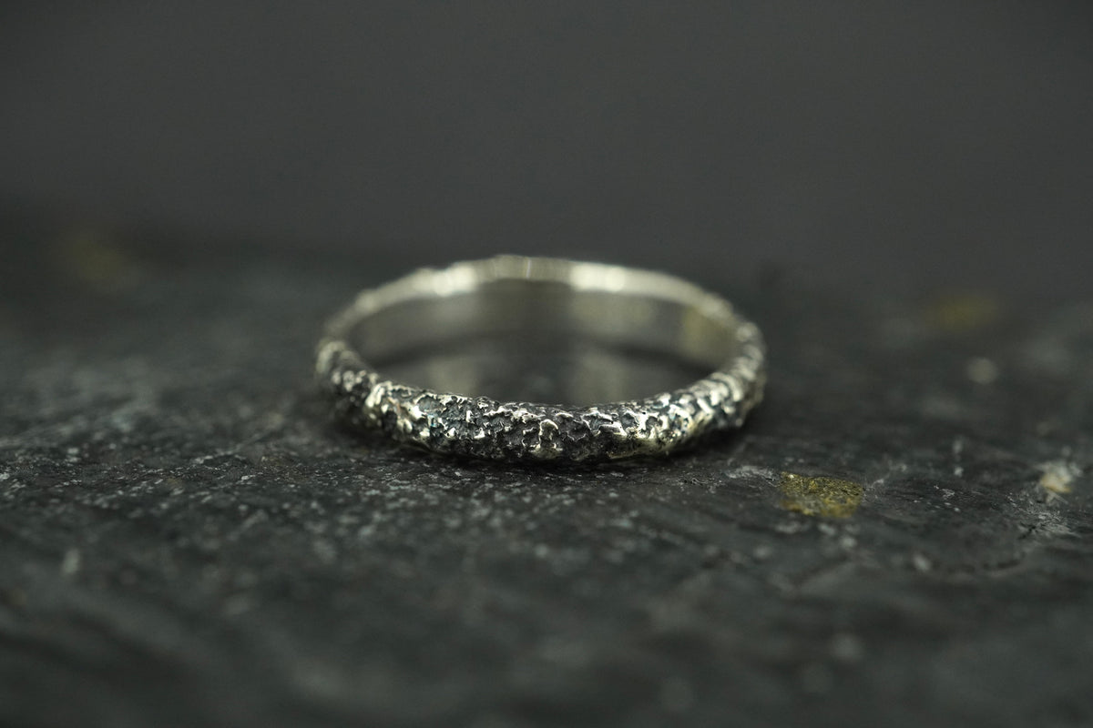 Scottish Sapphire Textured Celtic Ring with Sterling Silver & Scottish Gold
