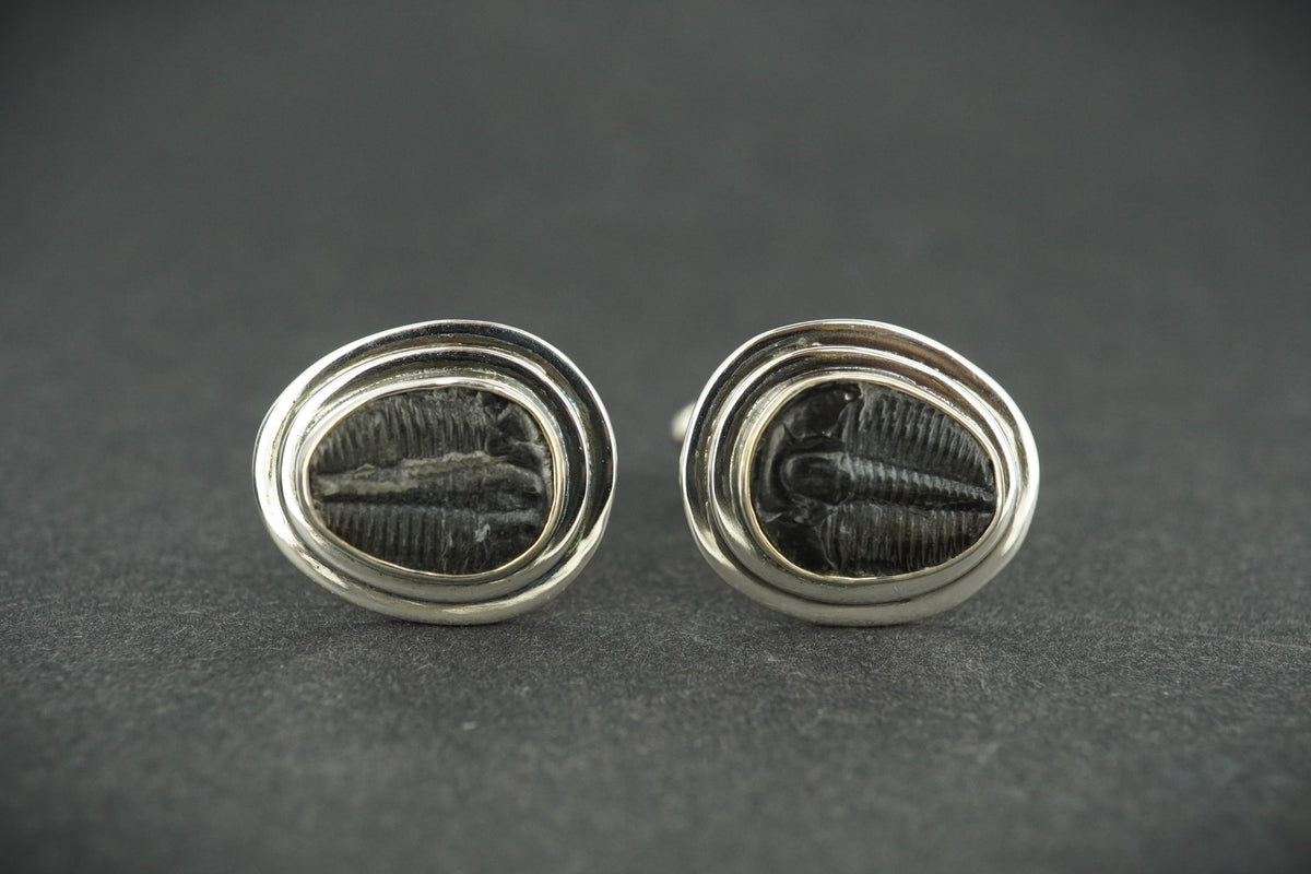 Trilobite Sterling Silver Cufflinks 12x10mm
