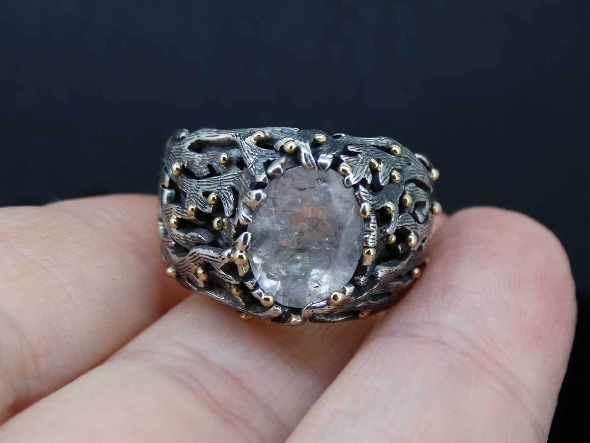 Ornate Orrock 'Diamond' Scottish Gold and Sterling Silver Ring