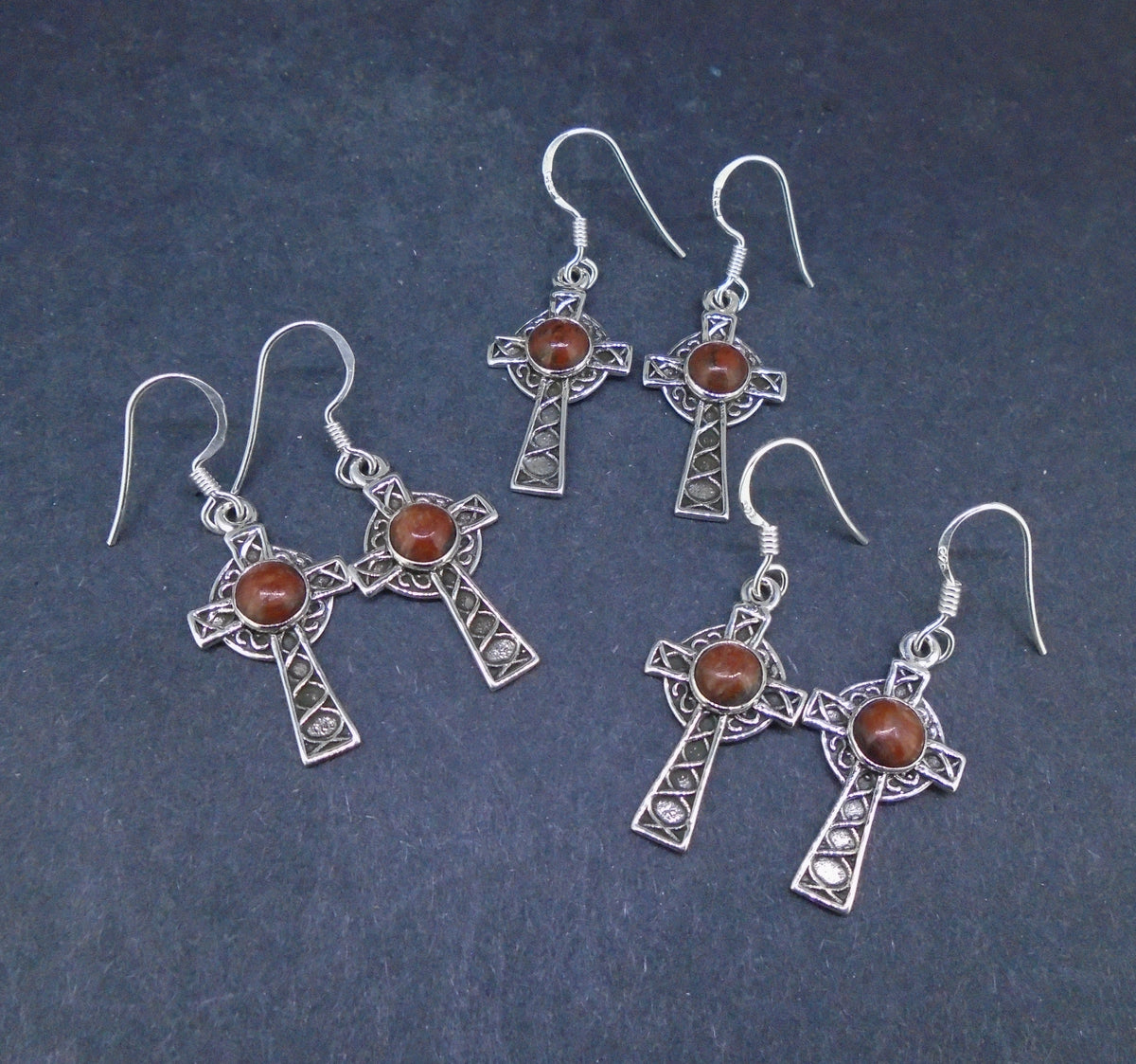 Lewisian Celtic Cross Sterling Silver Earrings