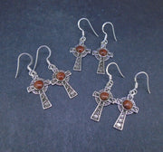 Lewisian Celtic Cross Sterling Silver Earrings