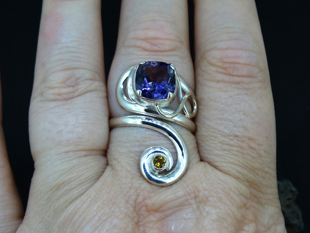 Amethyst and Citrine Sterling Silver Ring