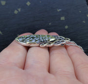 'Na Hearadh' Harris Serpentine on a Scottish Gold & Silver Pendant